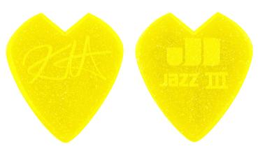 Dunlop Kirk Hammett Jazz III custom V-shaped, 0,88 mm, gelb