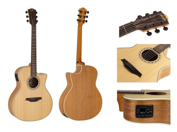 Bromo BAA2CE Apalachian Serie - Fichte / Mahagoni - mit Tonabnehmer