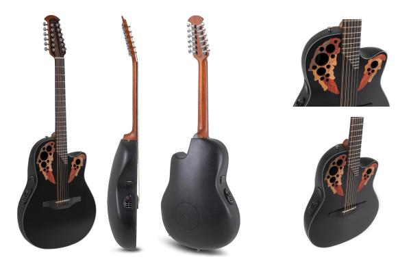 Ovation Celebrity Elite CE4412-5-G - black, mid-cut - 12-string