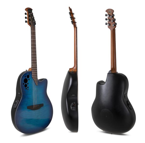 Ovation Celebrity Elite Plus CE44P-BLFL-G - blue flamed maple, mid-cut