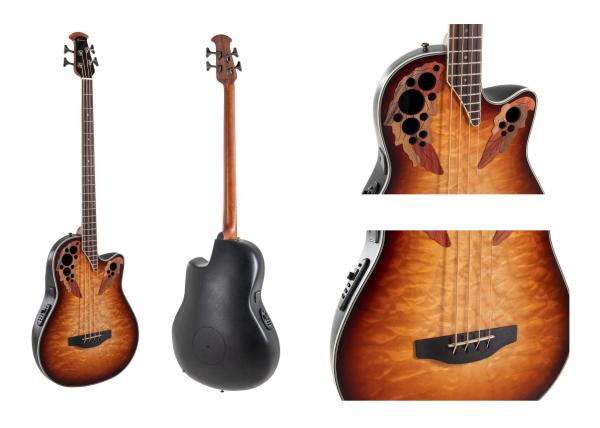 Ovation Celebrity Elite Plus CEB44X-7C-G - cognac burst, mid-cut - Bass