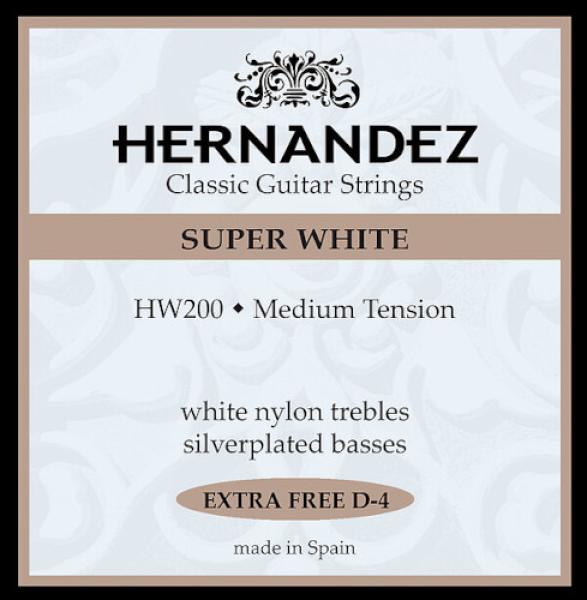 Hernandez HW200 white nylon, medium mit 2x d4 Saite